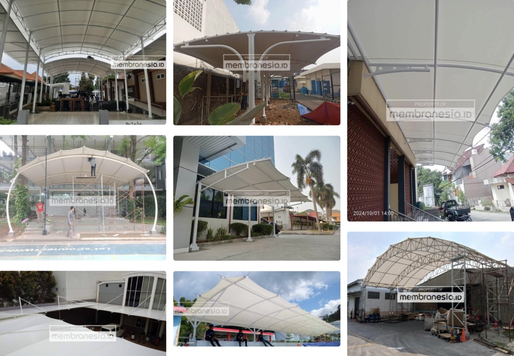 desain kanopi membran beragam model