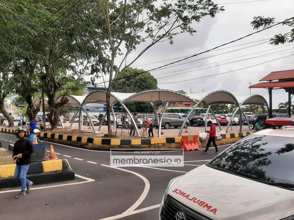 desain kanopi membran terminal pelabuhan