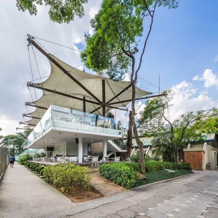 kanopi cafe pada rooftop