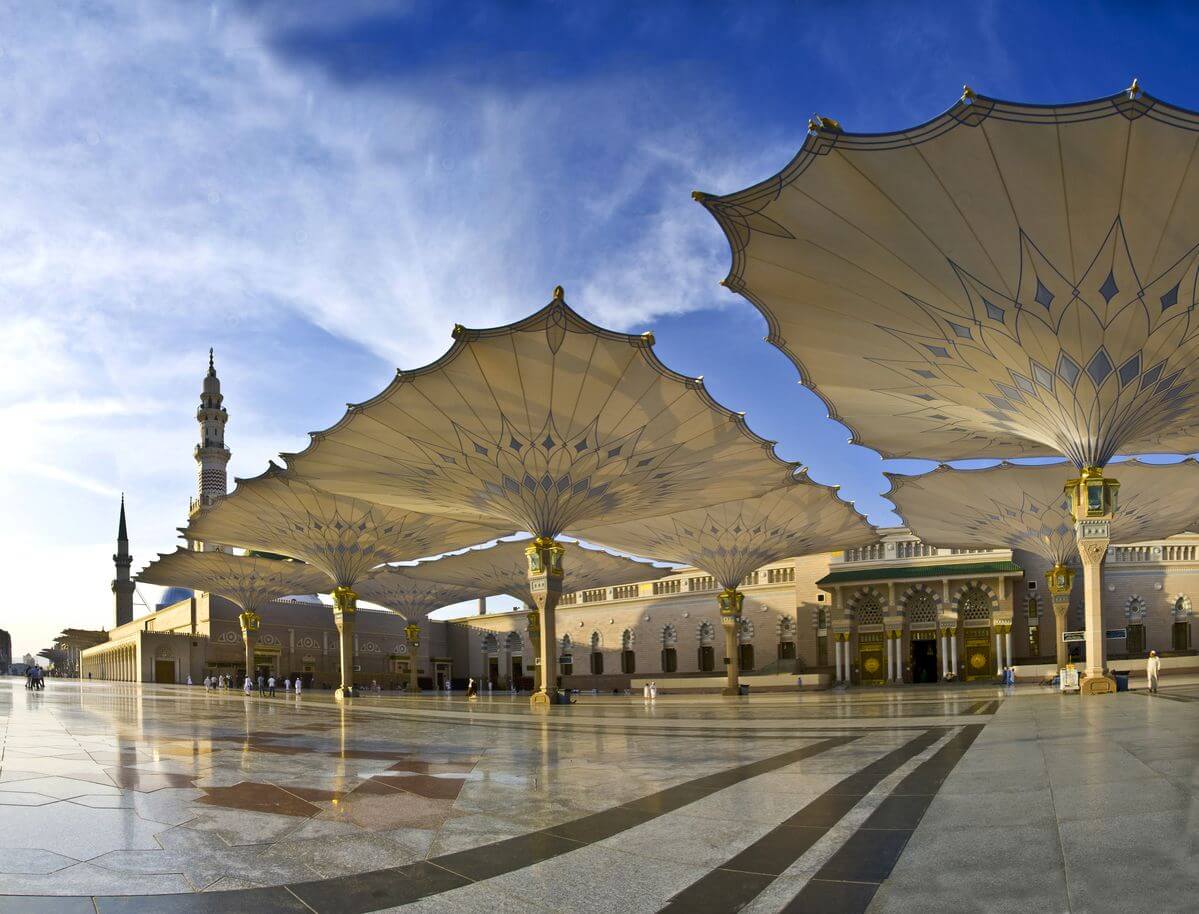 payung membrane di madinah masjid nabawi