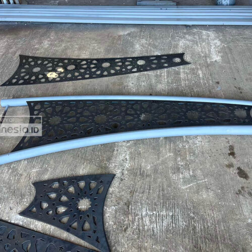 plat plasma cuttingan motif masjid
