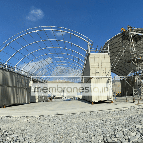 atap kanopi garasi alat berat pertambangan