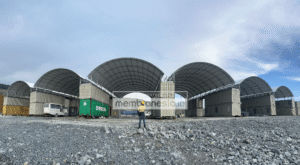 atap kanopi bentuk dome untuk garasi alat berat di lokasi tambang