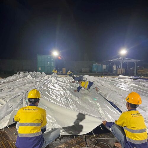 proses membran terpal kanopi