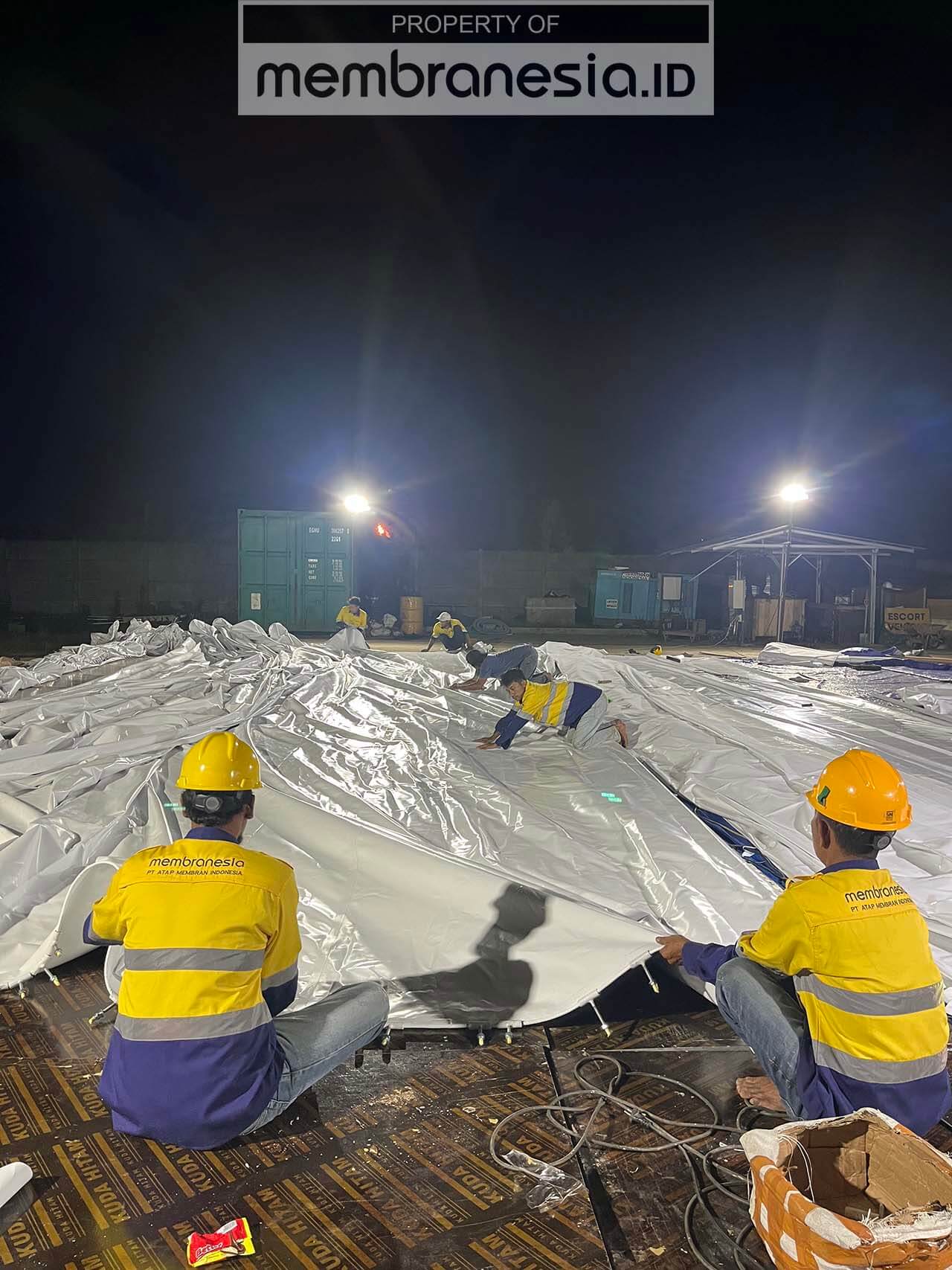 proses kain membran terpal kanopi