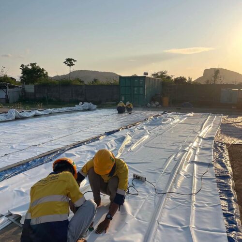 proses penyambungan kain membran