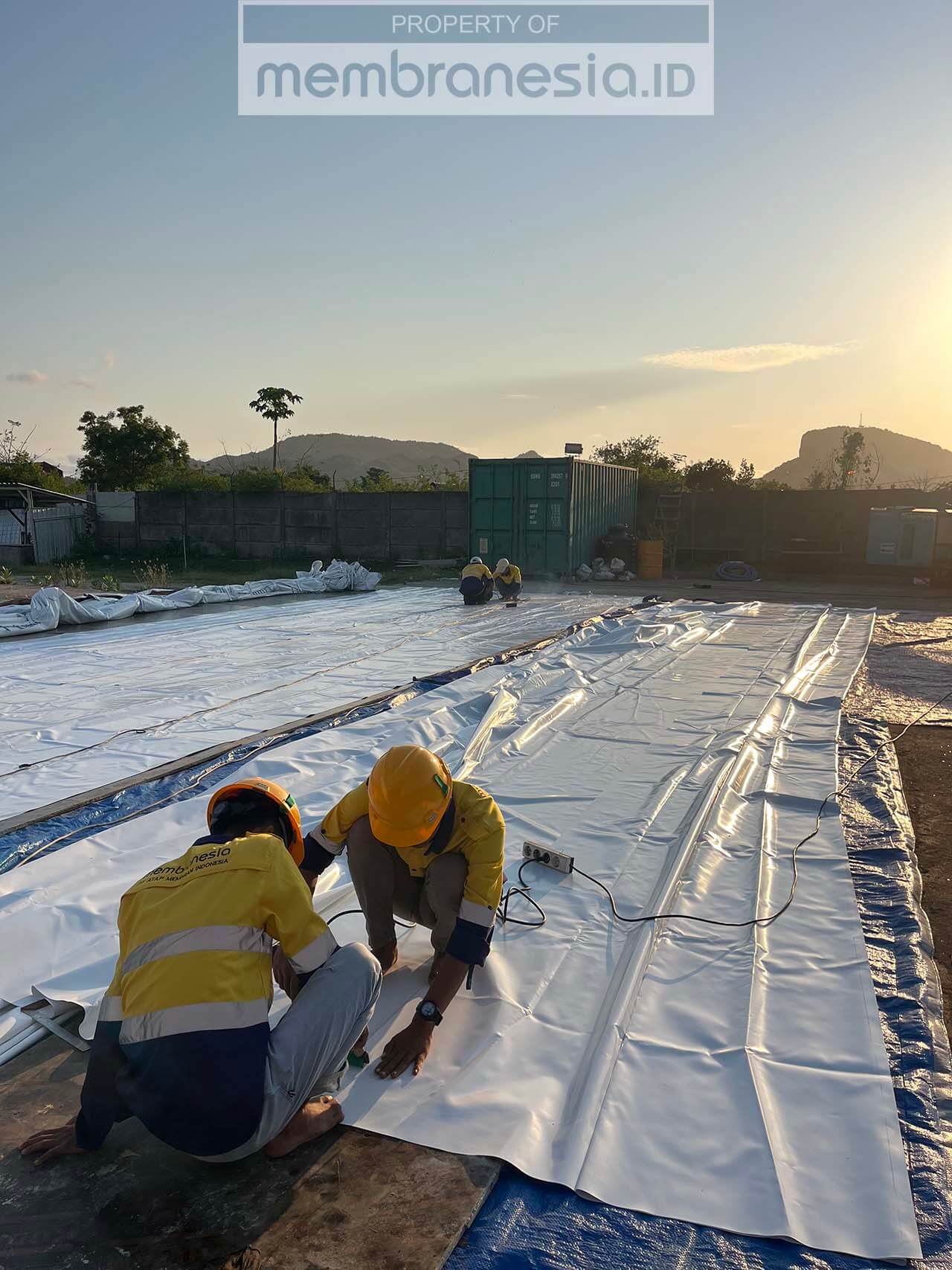 proses penyambungan kain membran