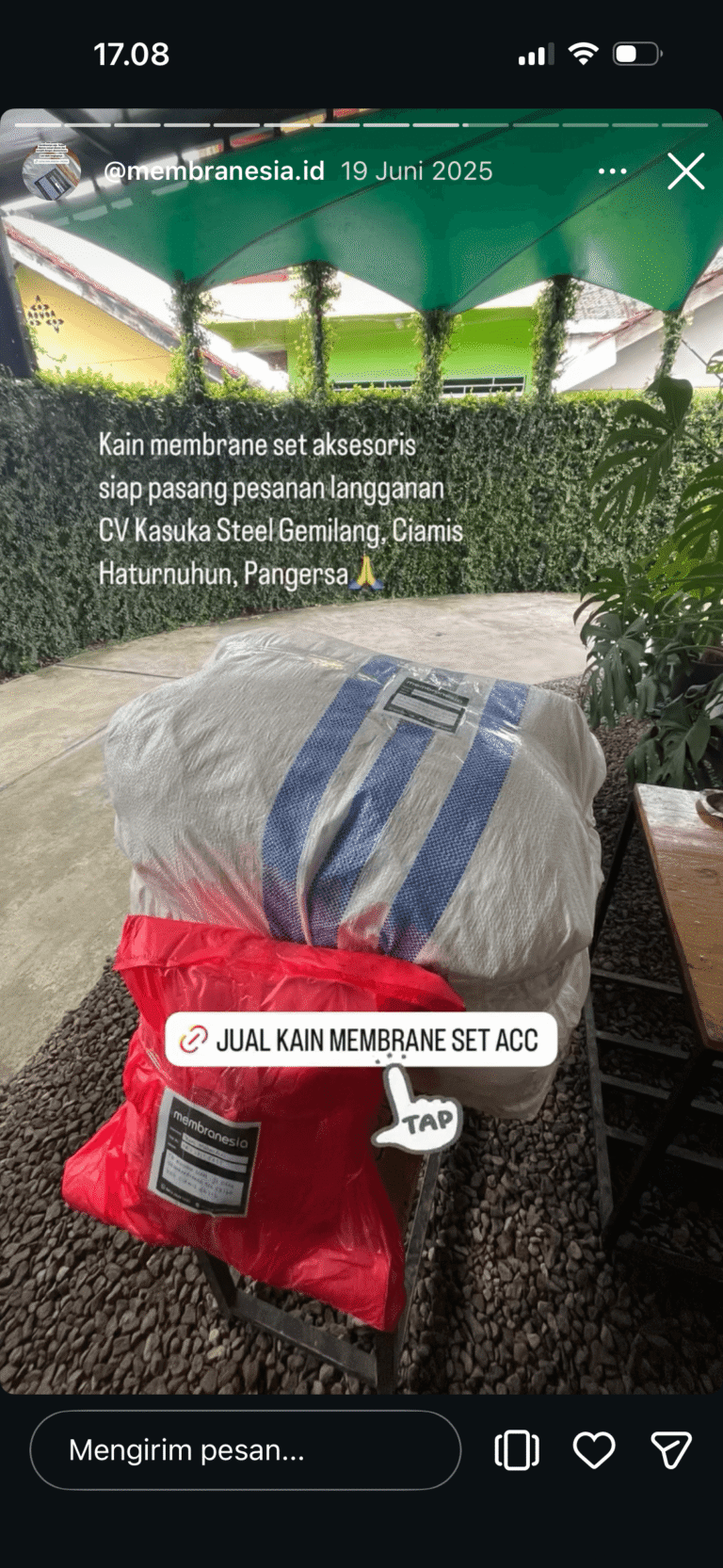 Pengiriman Kain Membran ke Ciamis Jawa Barat