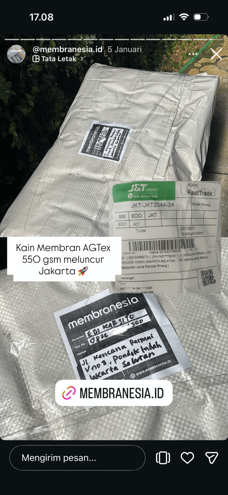 Pengiriman ke Jakarta