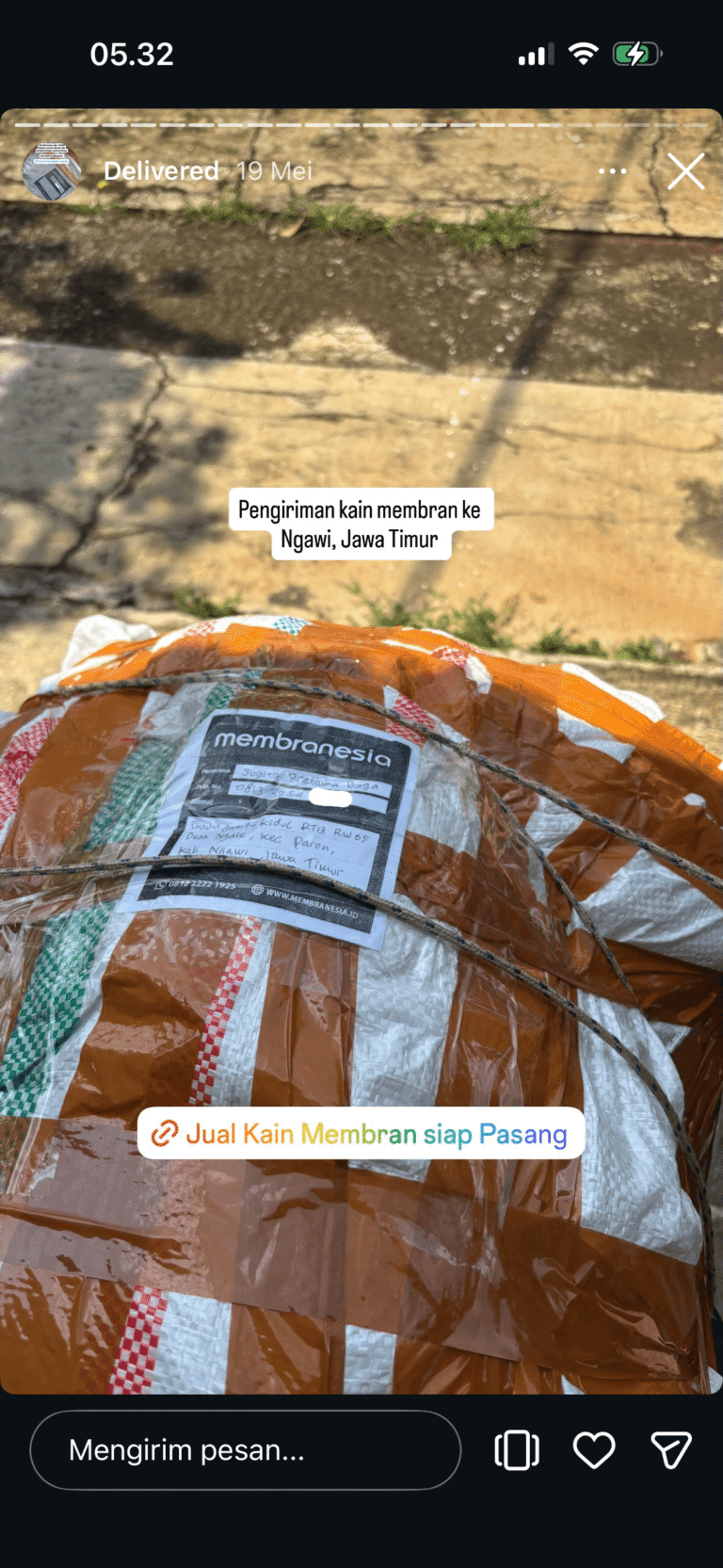 Terkirim ke Ngawi, Jawa Timur