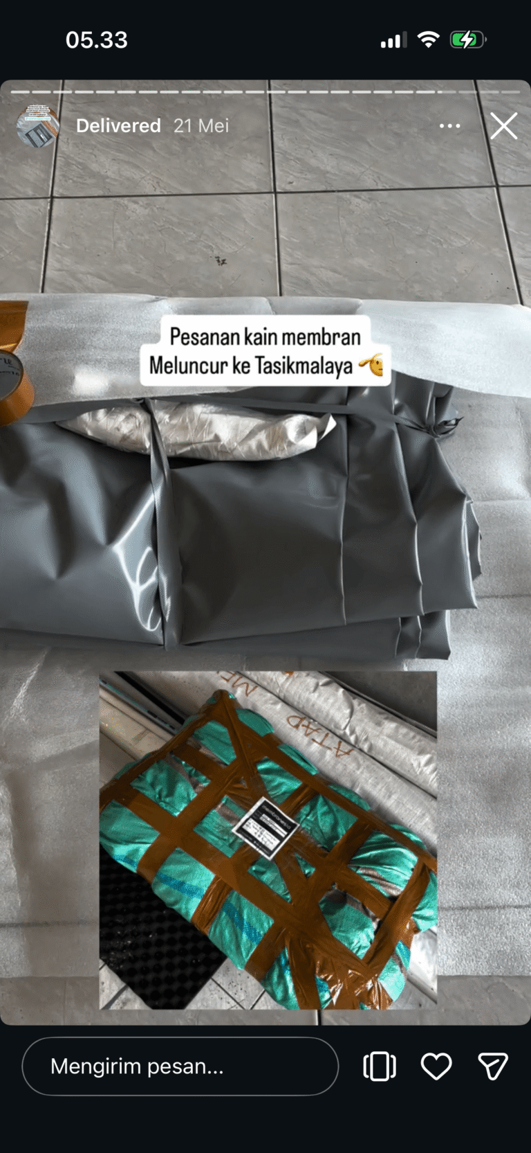 Terkirim ke Tasikmalaya, Jabar