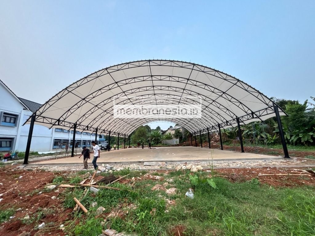 atap membran lapangan olahraga sekolah