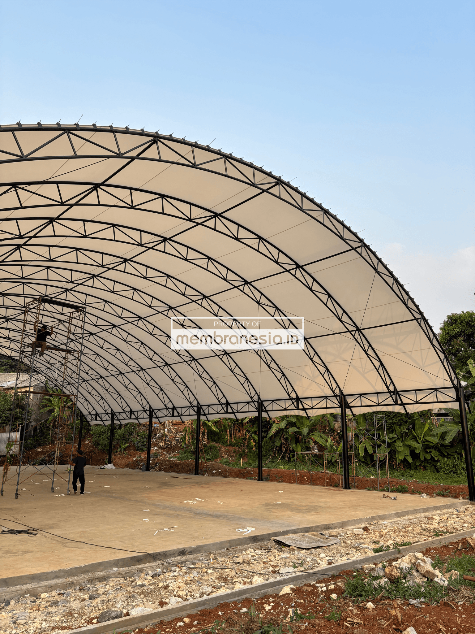atap membran model lengkung